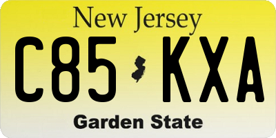NJ license plate C85KXA