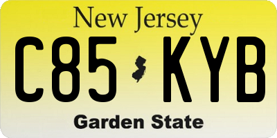 NJ license plate C85KYB