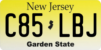 NJ license plate C85LBJ