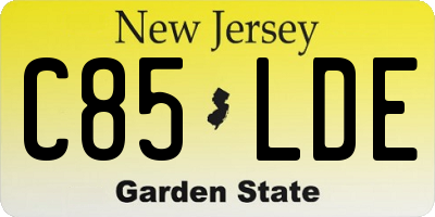 NJ license plate C85LDE
