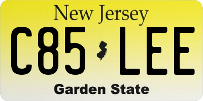 NJ license plate C85LEE