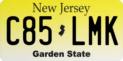 NJ license plate C85LMK