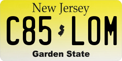 NJ license plate C85LOM