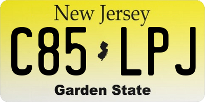 NJ license plate C85LPJ
