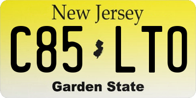 NJ license plate C85LTO