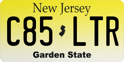 NJ license plate C85LTR