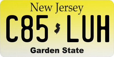 NJ license plate C85LUH