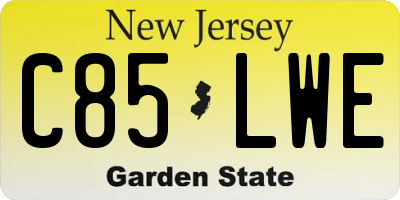 NJ license plate C85LWE