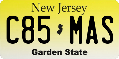 NJ license plate C85MAS