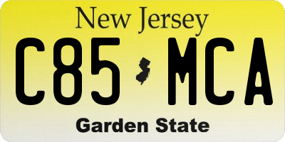 NJ license plate C85MCA