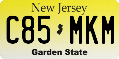 NJ license plate C85MKM