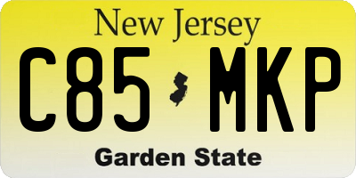 NJ license plate C85MKP