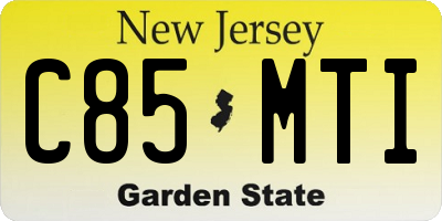 NJ license plate C85MTI