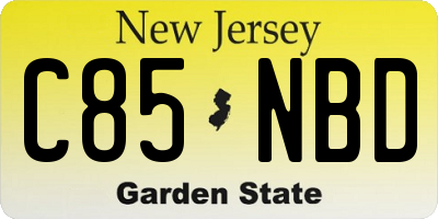 NJ license plate C85NBD