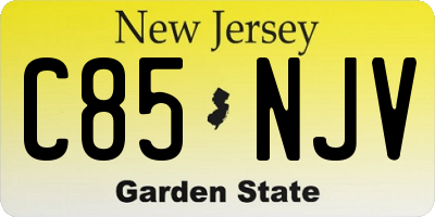 NJ license plate C85NJV