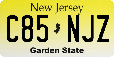 NJ license plate C85NJZ