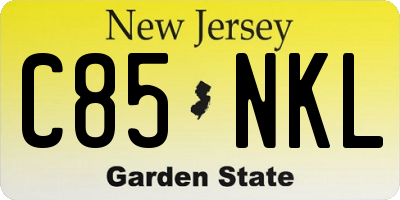 NJ license plate C85NKL