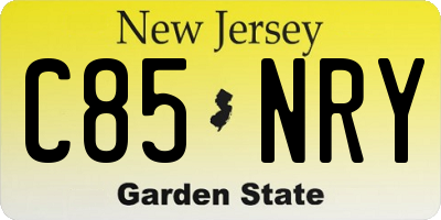 NJ license plate C85NRY