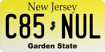 NJ license plate C85NUL
