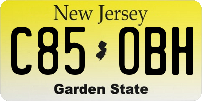 NJ license plate C85OBH