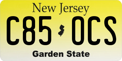 NJ license plate C85OCS