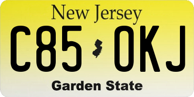 NJ license plate C85OKJ