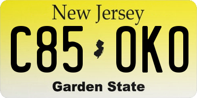 NJ license plate C85OKO