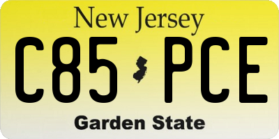 NJ license plate C85PCE
