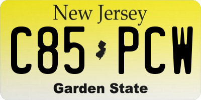 NJ license plate C85PCW
