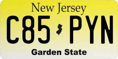 NJ license plate C85PYN