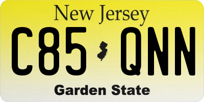 NJ license plate C85QNN