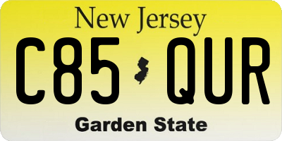 NJ license plate C85QUR