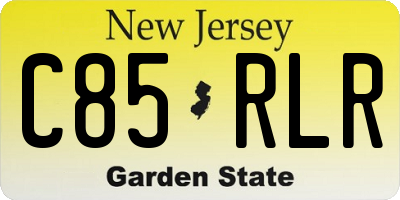 NJ license plate C85RLR