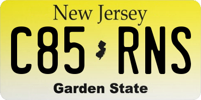 NJ license plate C85RNS