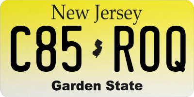 NJ license plate C85ROQ