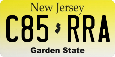 NJ license plate C85RRA