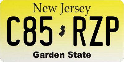 NJ license plate C85RZP