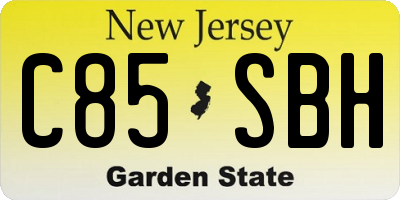 NJ license plate C85SBH