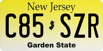 NJ license plate C85SZR