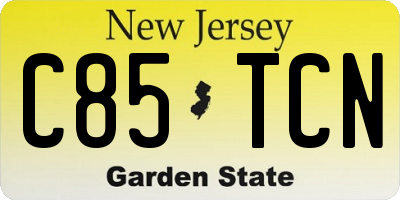 NJ license plate C85TCN
