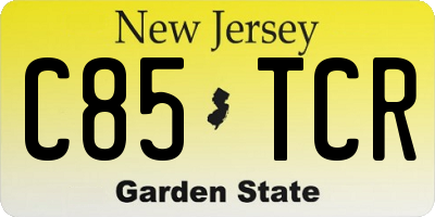 NJ license plate C85TCR