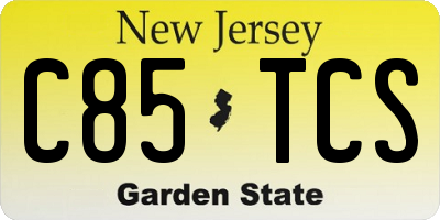NJ license plate C85TCS