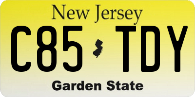 NJ license plate C85TDY