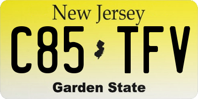 NJ license plate C85TFV