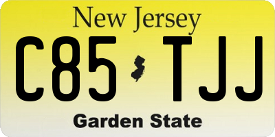NJ license plate C85TJJ