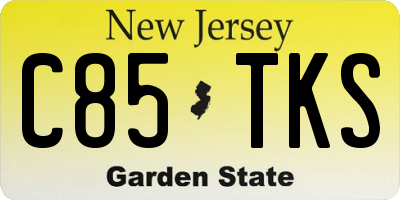 NJ license plate C85TKS