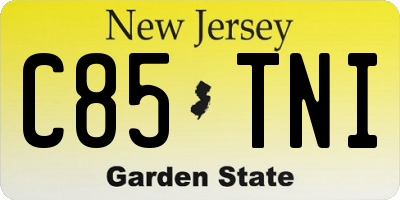 NJ license plate C85TNI