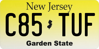 NJ license plate C85TUF