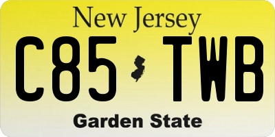 NJ license plate C85TWB
