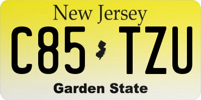 NJ license plate C85TZU